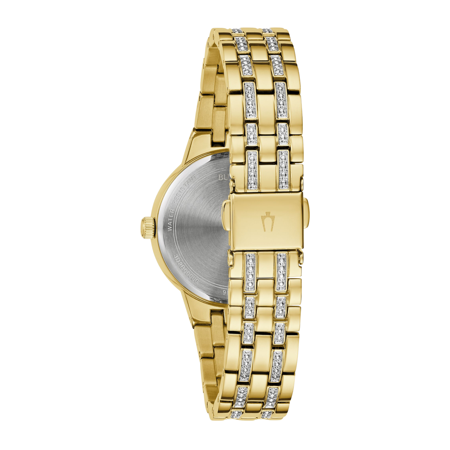Bulova Crystal Phantom Gold Stainless Steel Gold Dial Watch 32.5 mm