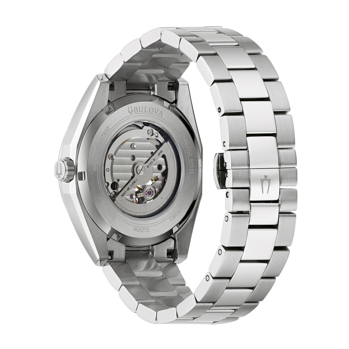 Bulova Surveyor Silver Stainless Steel Blue Dial Watch 42 mm