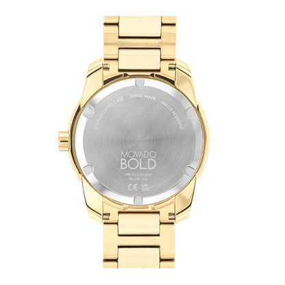Movado Bold Gold Dial Stainless Steel Swiss Watch 42 mm