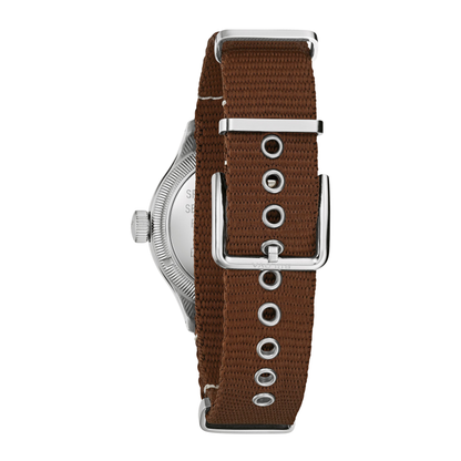 Bulova A-11 Hack Silver Stainless Steel Blue Dial Automatic Watch 37 mm