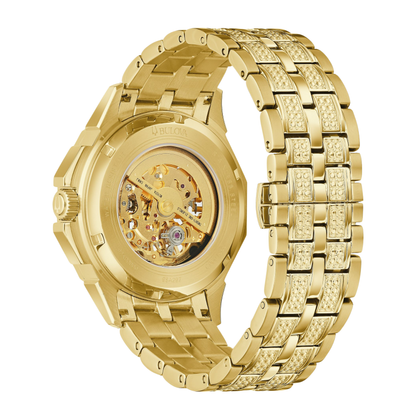 Bulova Crystal Octava Gold Stainless Steel Gold Dial Watch 41.7 mm