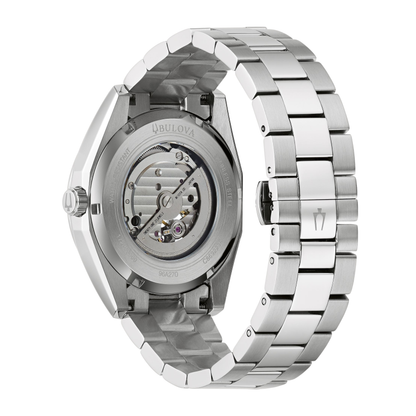 Bulova Classic Surveyor Silver Stainless Steel Black Dial Watch 42 mm