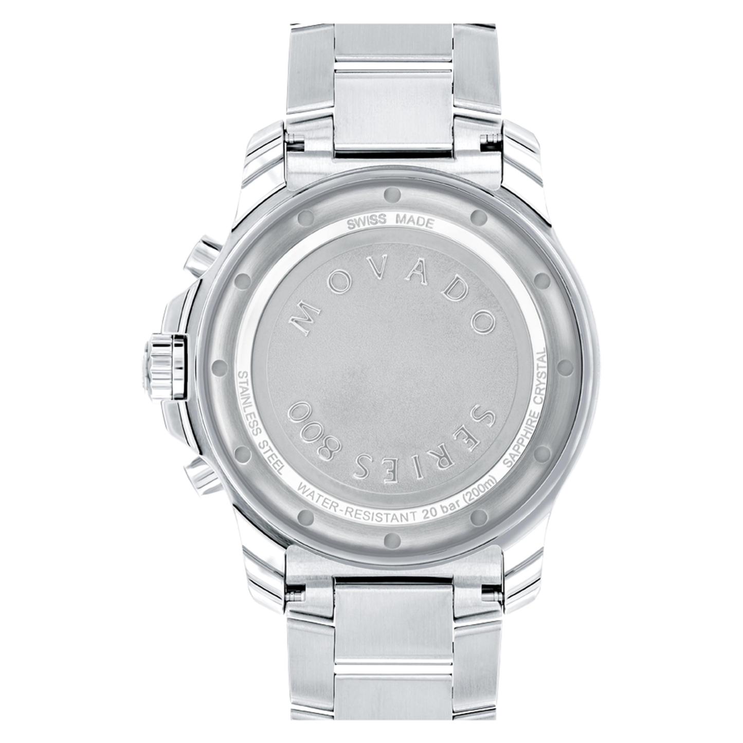 Movado Series 800 Chronograph Stainless Steel Red Dial Watch 42mm