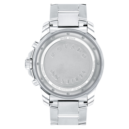 Movado Series 800 Chronograph Stainless Steel Red Dial Watch 42mm