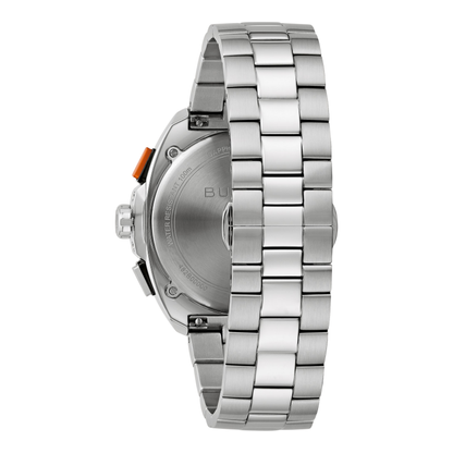 Bulova Racer Chronograph Silver Stainless Steel Light Blue Dial Watch 42 mm