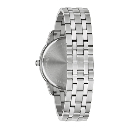 Bulova Classic Sutton Silver Stainless Steel Blue Dial Watch 40 mm