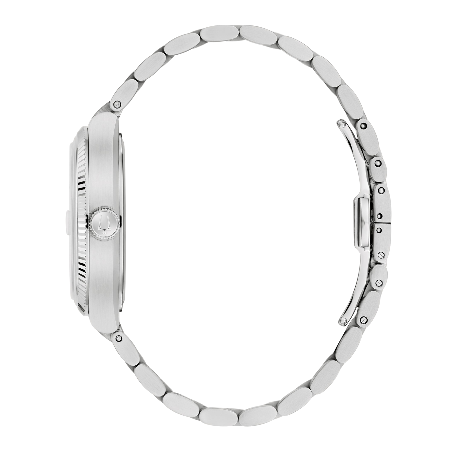 Bulova Super Seville Silver Stainless Steel Blue Dial Watch 37.5mm