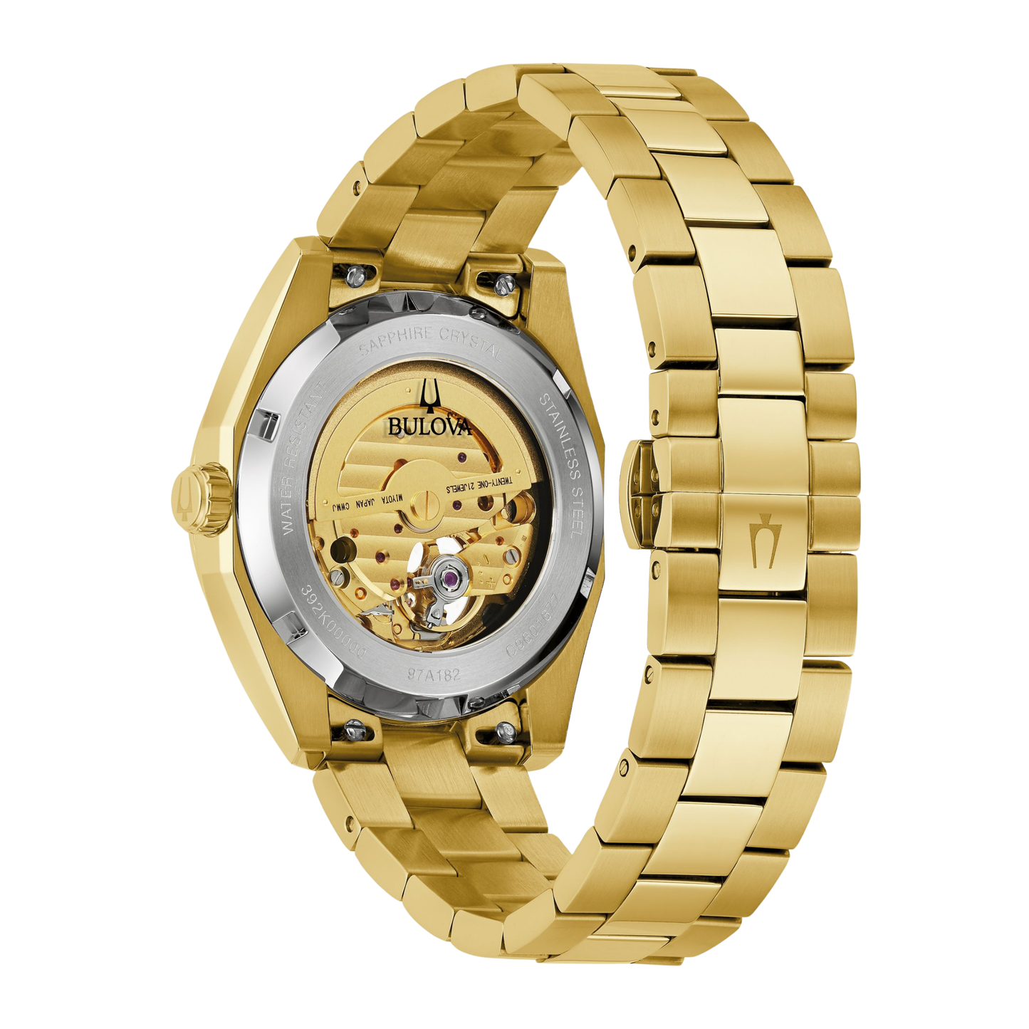 Bulova Surveyor Automatic Watch, Stainless Steel, Gold-tone Dial, 39 mm