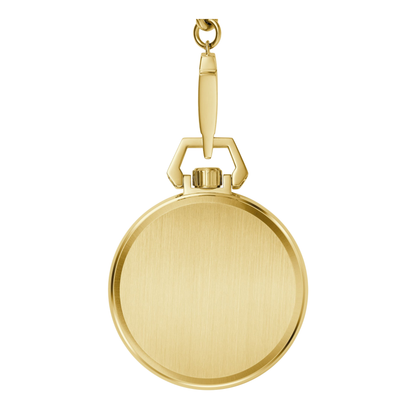 Bulova Sutton Pocket Watch, Stainless Steel, Gold-tone Dial, 50 mm