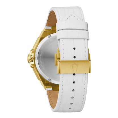 Bulova Series X Gold-Tone Stainless Steel White Dial Watch 45 mm