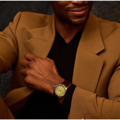 Bulova Surveyor Leather Strap Green Dial Automatic Watch 39 mm