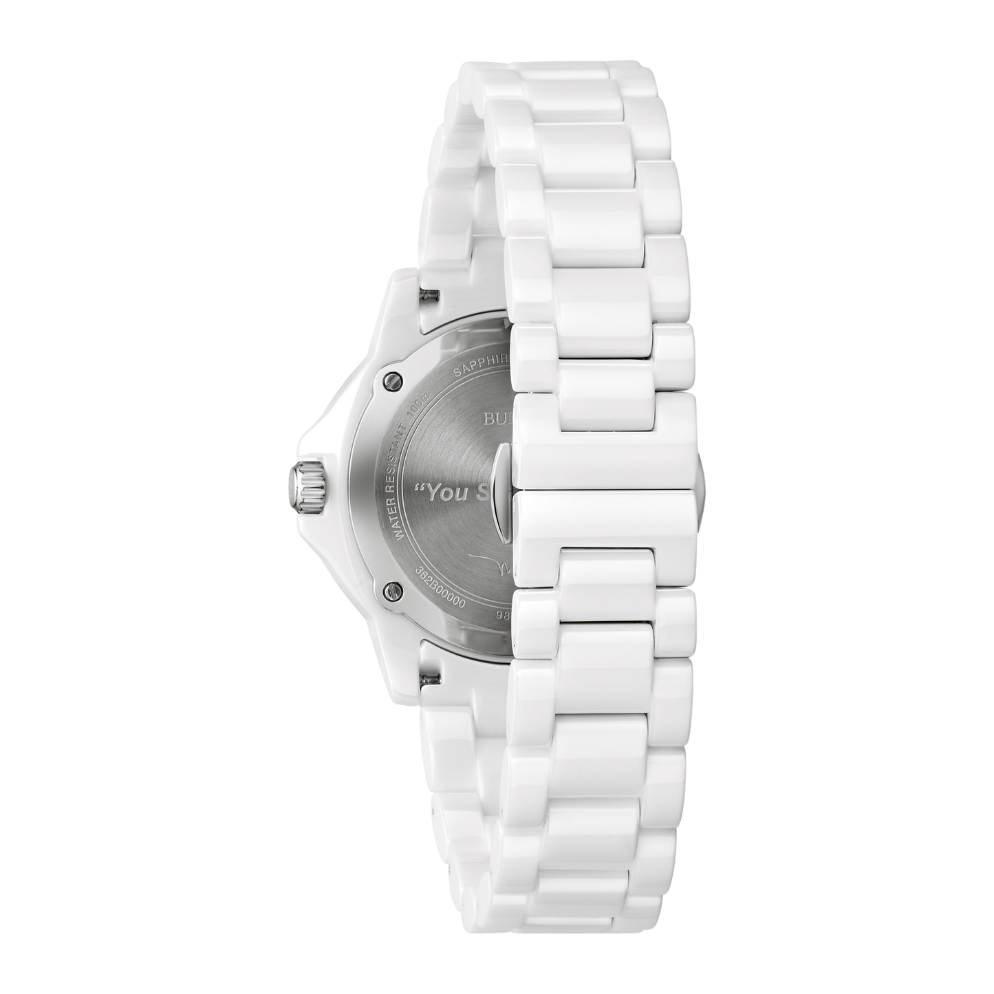 Bulova Marc Anthony Marine Star White Stainless Steel & Ceramic White Dial Watch 36mm