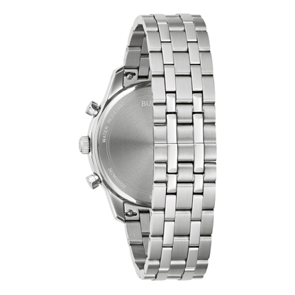 Bulova Sutton Chronograph Stainless Steel Silver Dial Watch 41 mm
