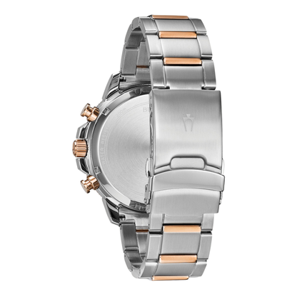 Bulova Marine Star Chronograph Two-Tone Stainless Steel Blue Dial Watch 45 mm