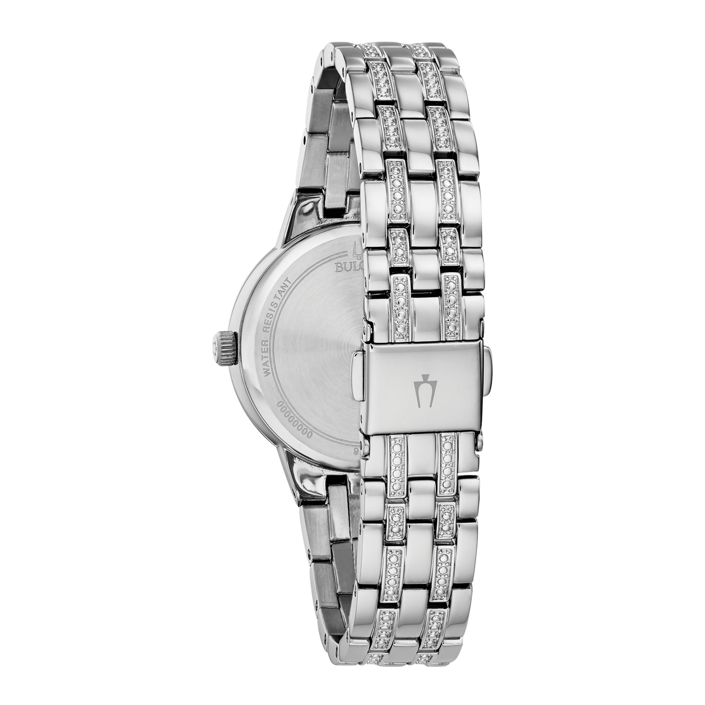 Bulova Crystal Phantom Silver Stainless Steel Blue Dial Watch 32.5 mm