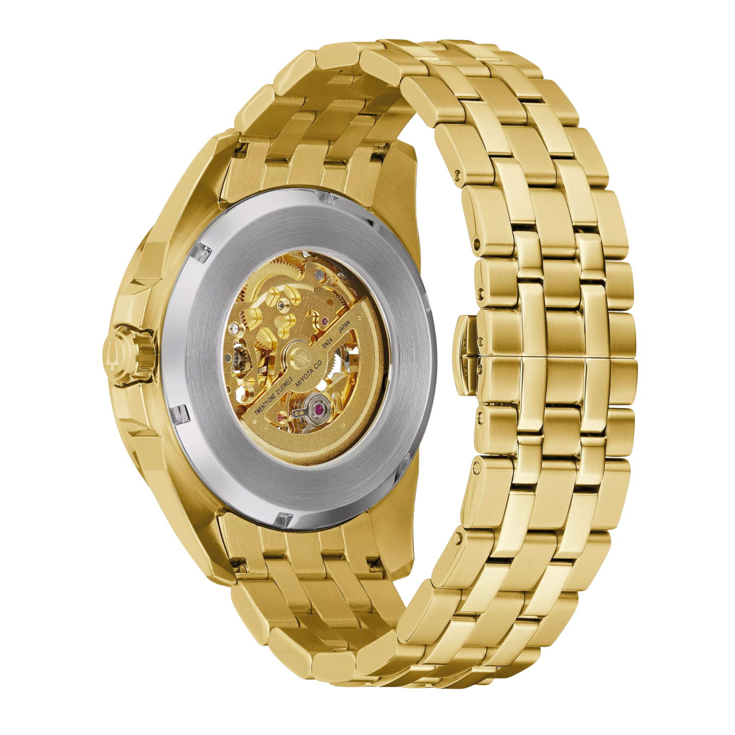 Bulova Sutton Classic Watch, Stainless Steel, Gold-Tone Dial, 43 mm