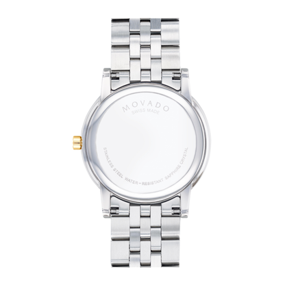 Movado Museum Classic Gold PVD Two-Tone Stainless Steel Bracelet Black Dial 40mm