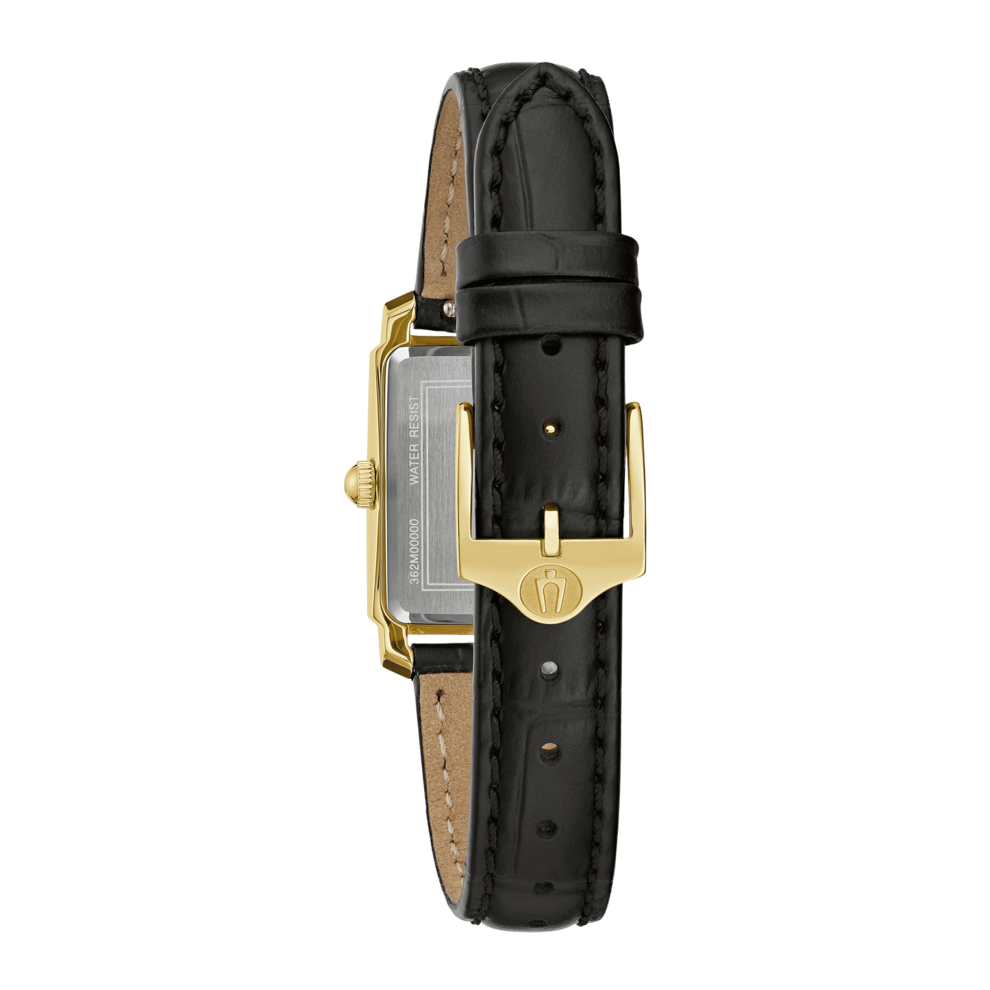 Bulova Sutton Black Leather Strap White Dial Watch 21mm
