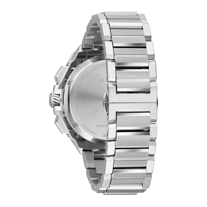 Bulova Series X Silver Stainless Steel Blue Dial Watch 45 mm