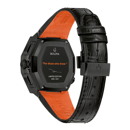 Bulova Marc Anthony Series X Two-Tone Stainless Steel and 18 Karat Rose Gold Black Dial Watch 45 mm