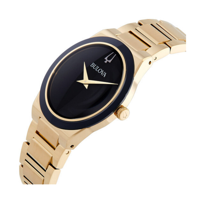 Bulova Modern Millenia Watch, Stainless Steel, Black Dial, 41 mm