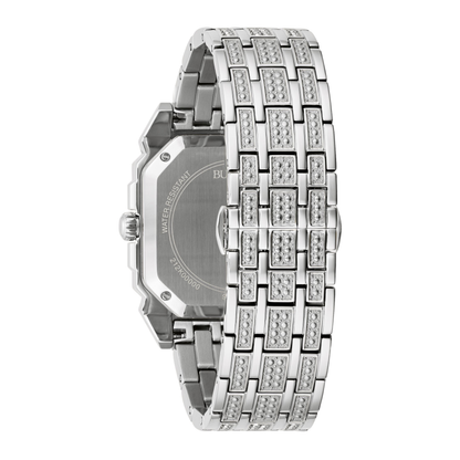 Bulova Crystal Octava Silver Stainless Steel Silver Dial Watch 40 mm