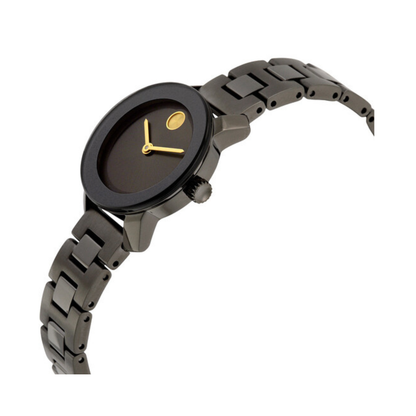 Movado Bold Grey Dial Gunmetal Ion-Plated Stainless Steel Watch 25 mm