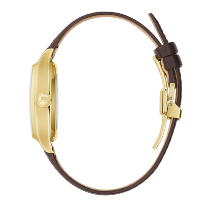 Bulova Frank Sinatra Leather Strap Brown Dial Automatic Watch 33.5 mm