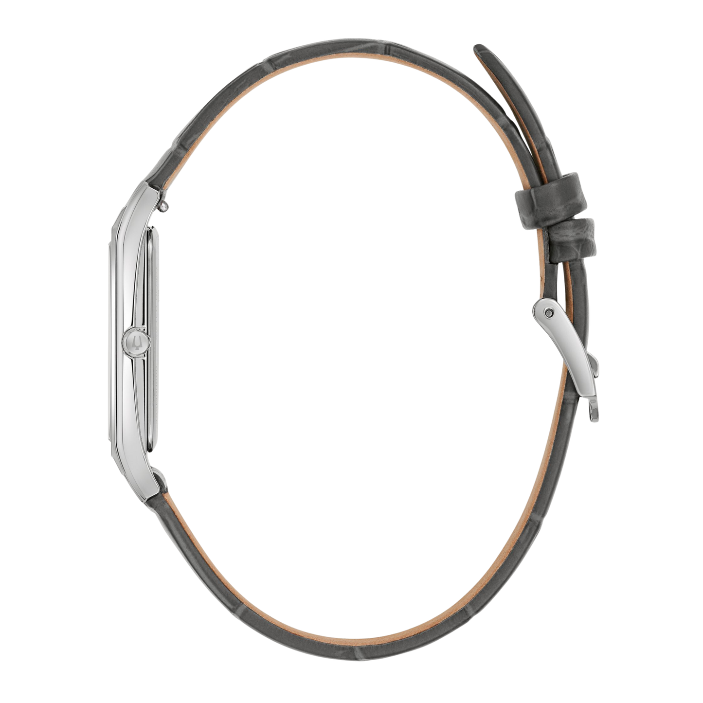 Bulova Classic Leather Strap Grey Dial Watch 29 mm