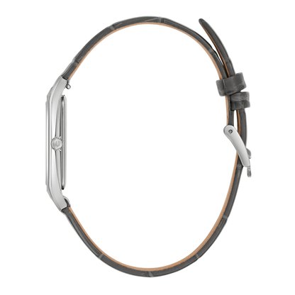 Bulova Classic Leather Strap Grey Dial Watch 29 mm