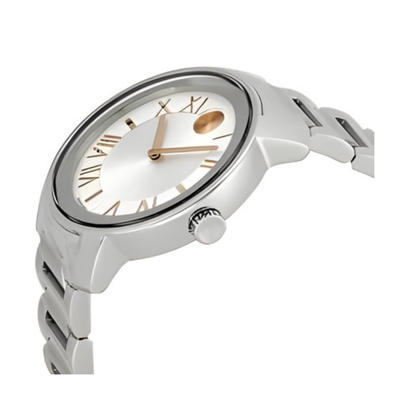 Movado Bold Roman Silver Dial Stainless Steel Unisex Watch 39 mm