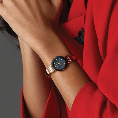 Bulova Marc Anthony Modern Rose Gold-Tone Stainless Steel Black Dial Watch 26mm