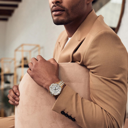 Bulova Crystal Octava Gold-Tone Stainless Steel Silver-tone Dial Watch 41.5 mm