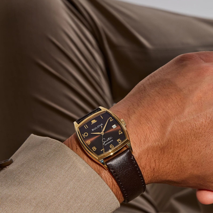 Bulova Frank Sinatra Leather Strap Brown Dial Automatic Watch 33.5 mm