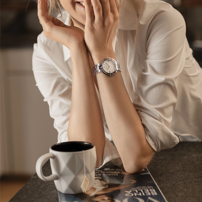 Bulova Rubaiyat Silver Stainless Steel White Dial Watch 40 mm