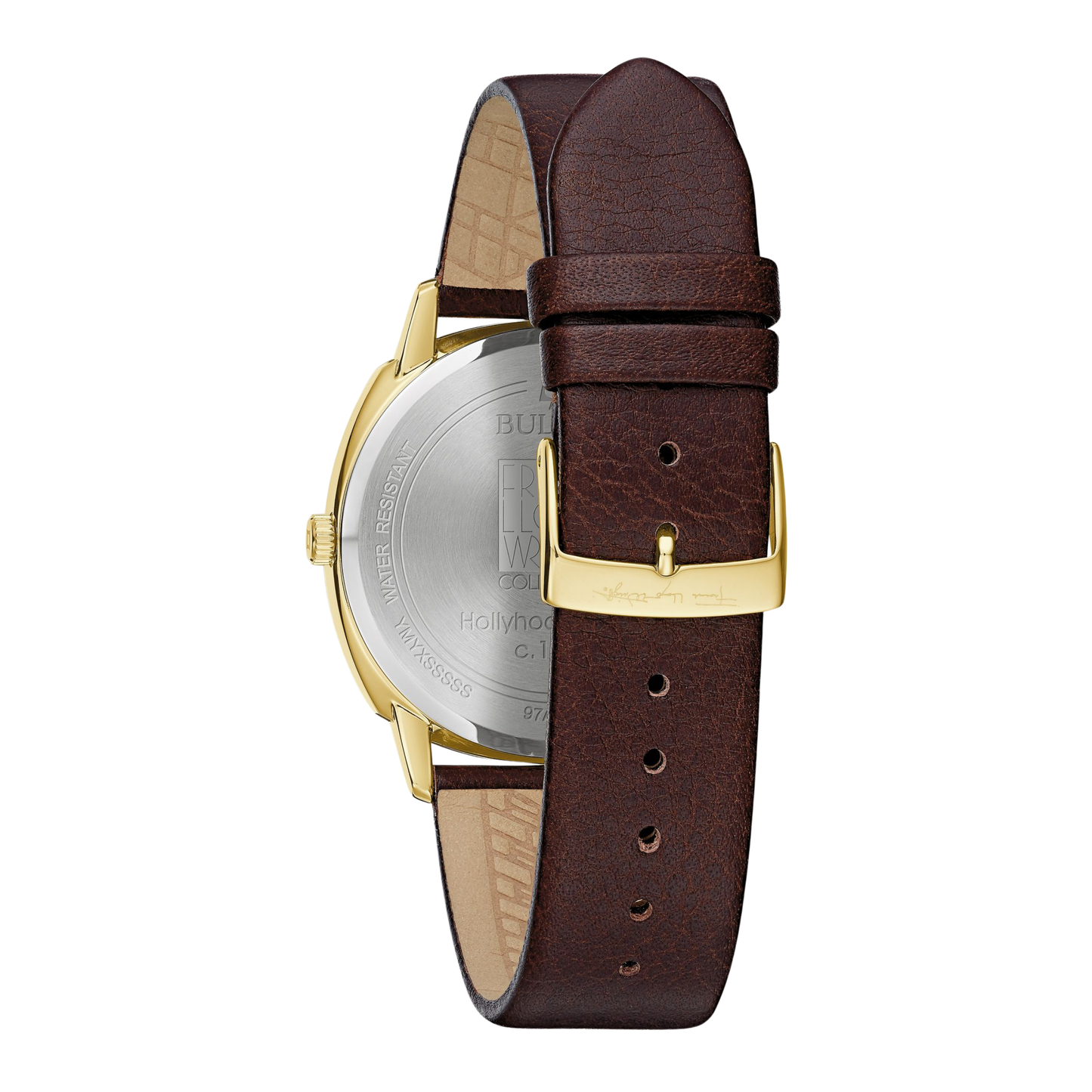 Bulova Hollyhock House Watch, Brown Leather, Grey Dial, 39 mm
