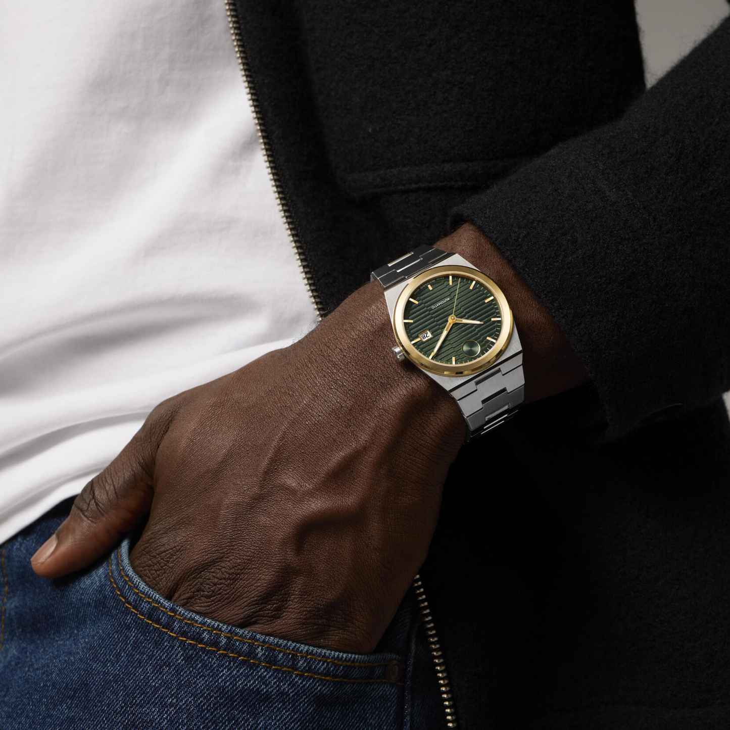 Movado Bold Quest Two-Tone Stainless Steel Green Dial Automatic Watch 39mm