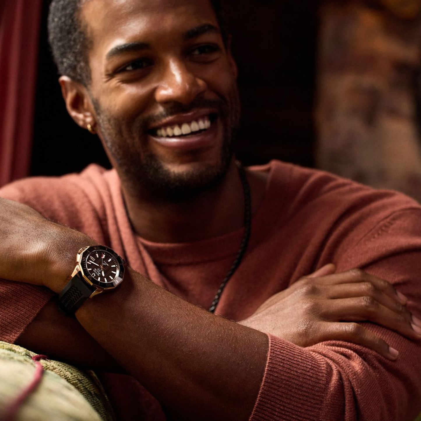 Bulova Series C Marine Star Rose Gold-Tone Stainless Steel Brown Dial Watch 43 mm