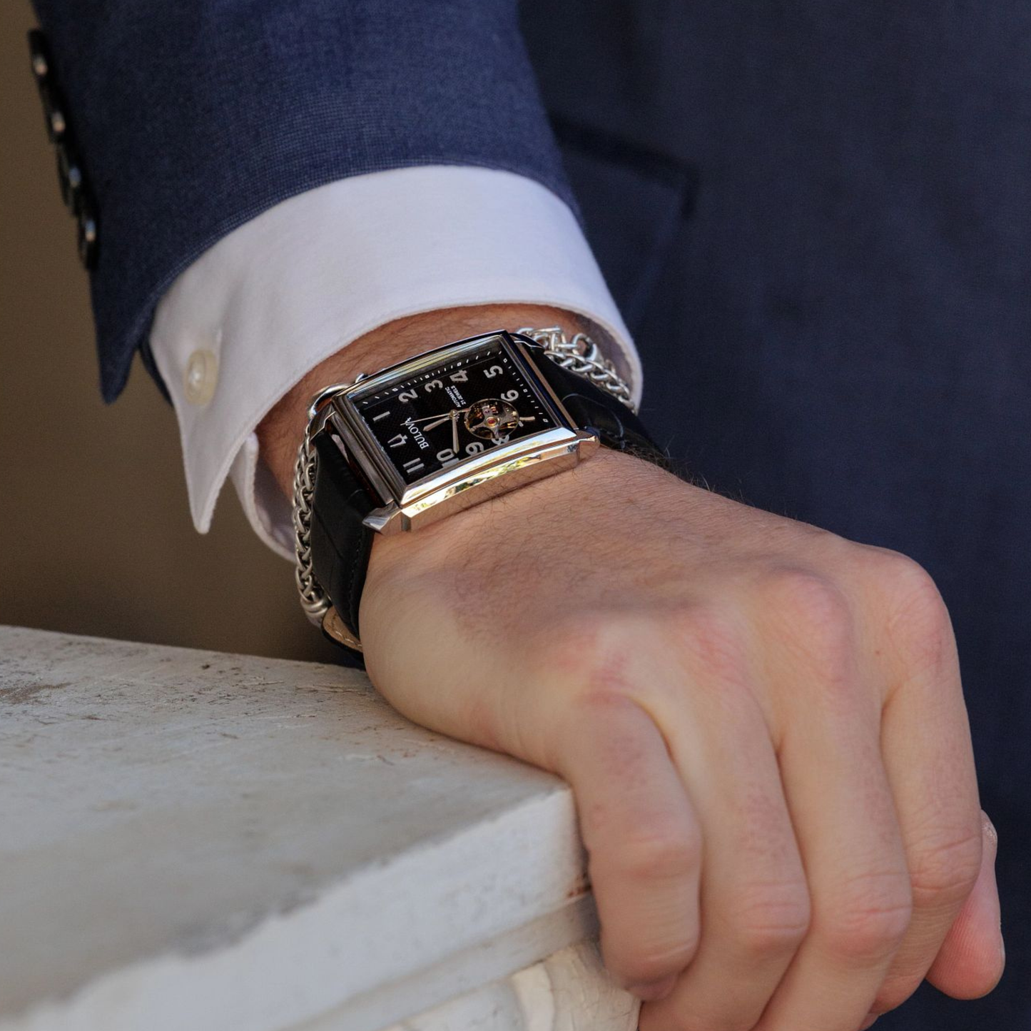 Bulova Classic Sutton Black Leather Black Dial Watch 33 mm