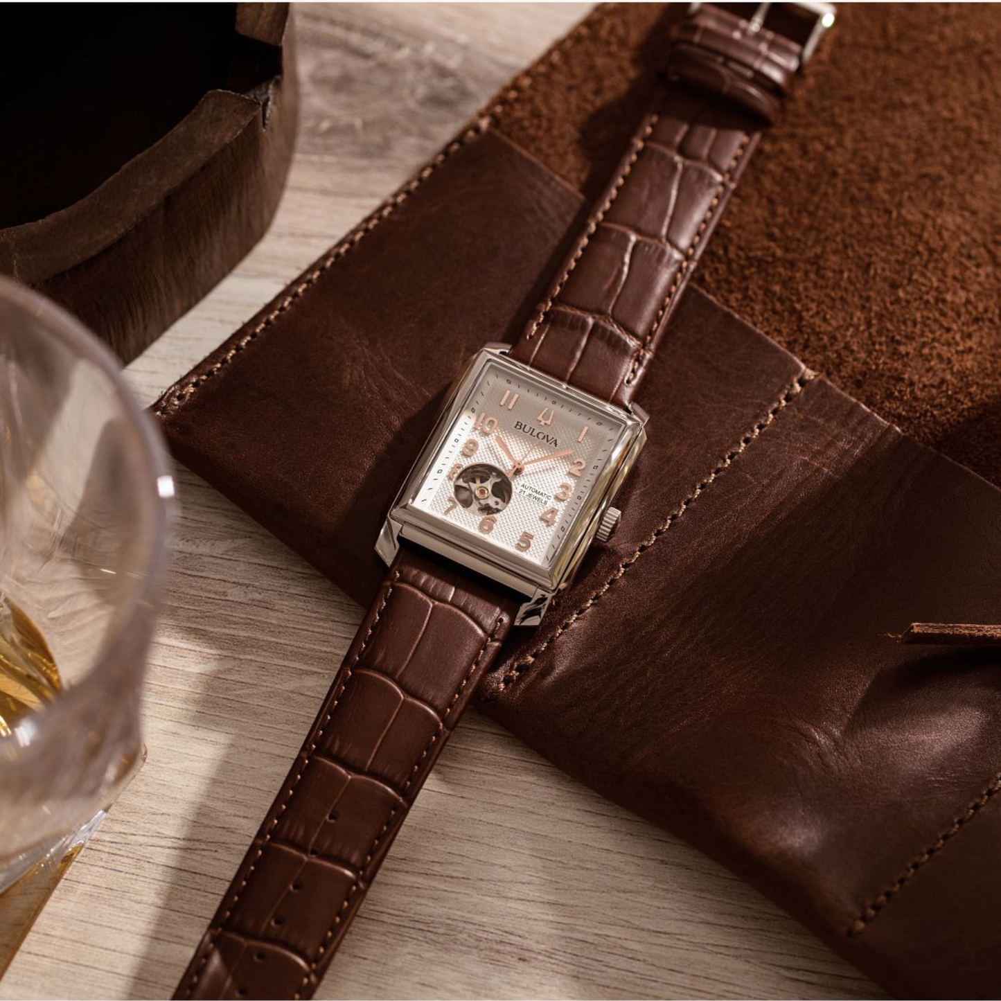 Bulova Classic Sutton Brown leather Silver Dial Watch 33mm