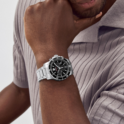Movado Series 800 Chronograph Stainless Steel Black Dial Watch 42mm