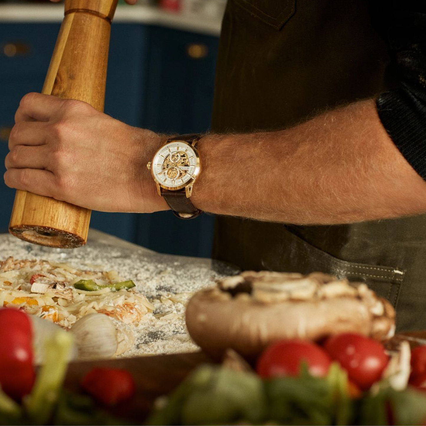 Bulova Sutton Classic Watch, Leather Strap, Silver-Tone Dial, 43 mm