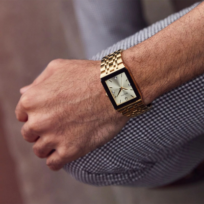 Bulova Quadra Modern Watch, Stainless Steel, Champagne-gold Dial, 30.75 mm