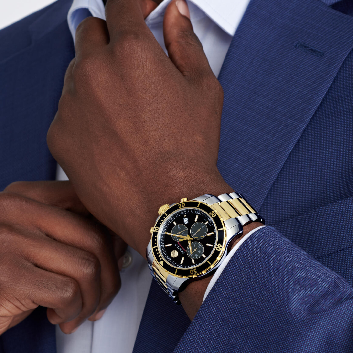 Movado Series 800 Chronograph PVD Two-Tone Stainless Steel Watch 42mm