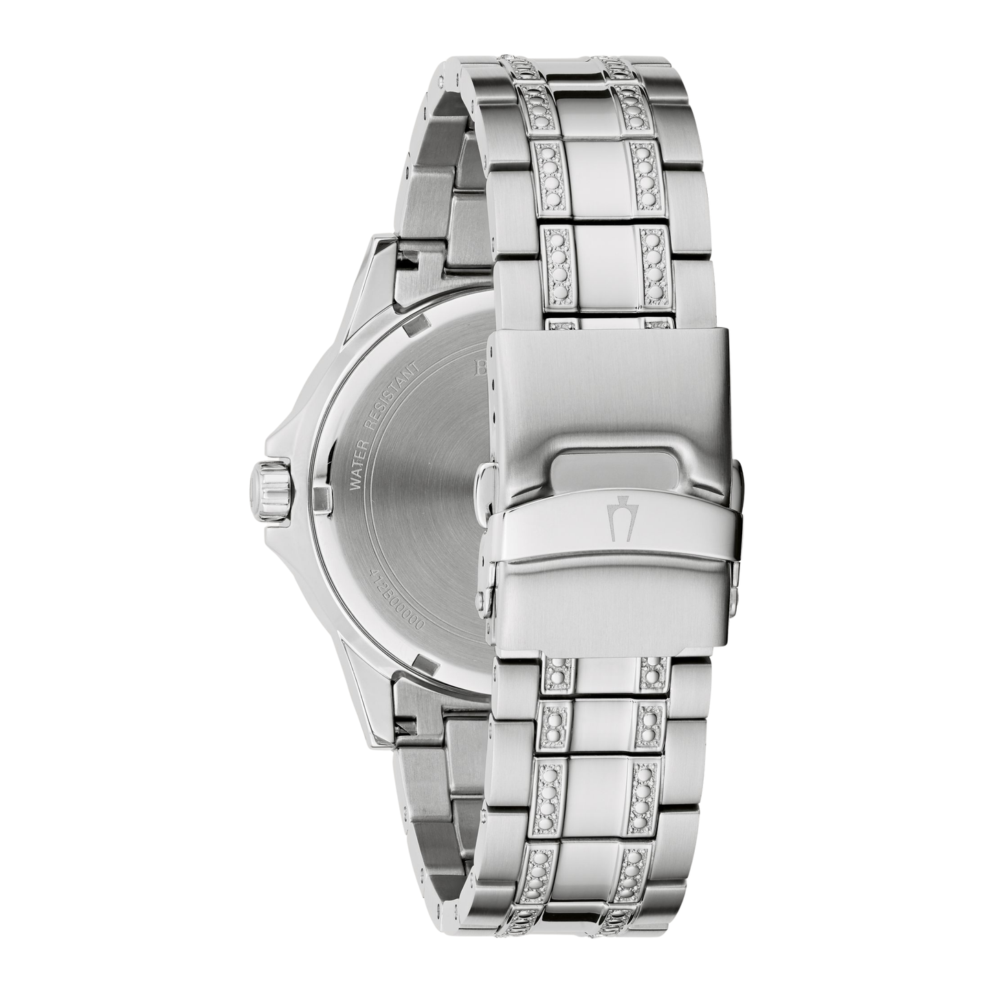 Bulova Crystal Box Set Stainless Steel Silver-Tone Dial Watch 42 mm