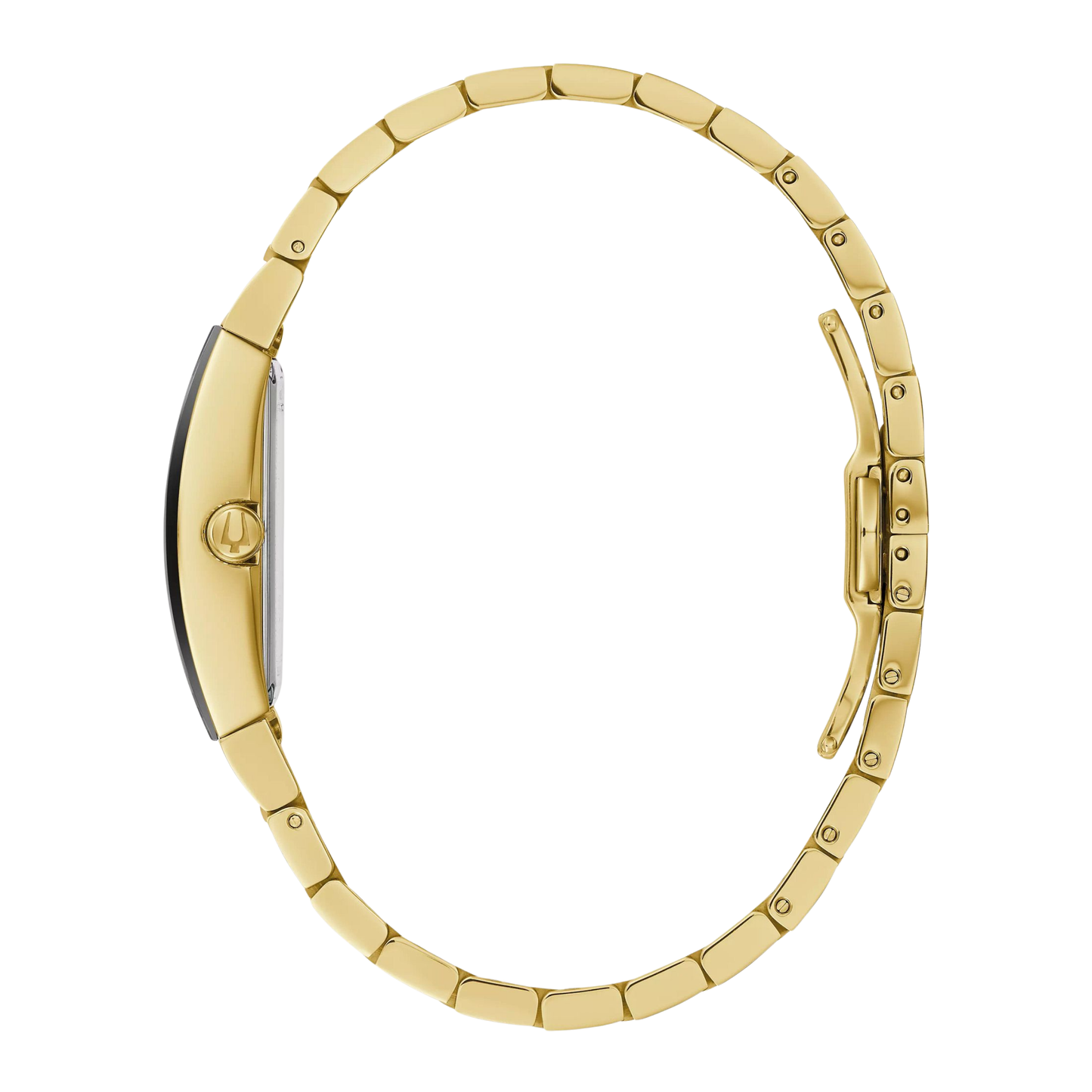 Bulova Modern Gemini Gold Stainless Steel Black Dial Watch 30 mm