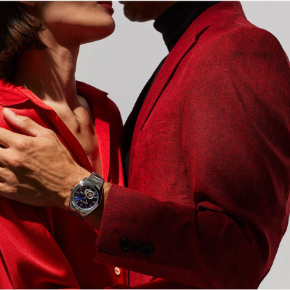 Bulova Surveyor Silver Stainless Steel Blue Dial Watch 42 mm