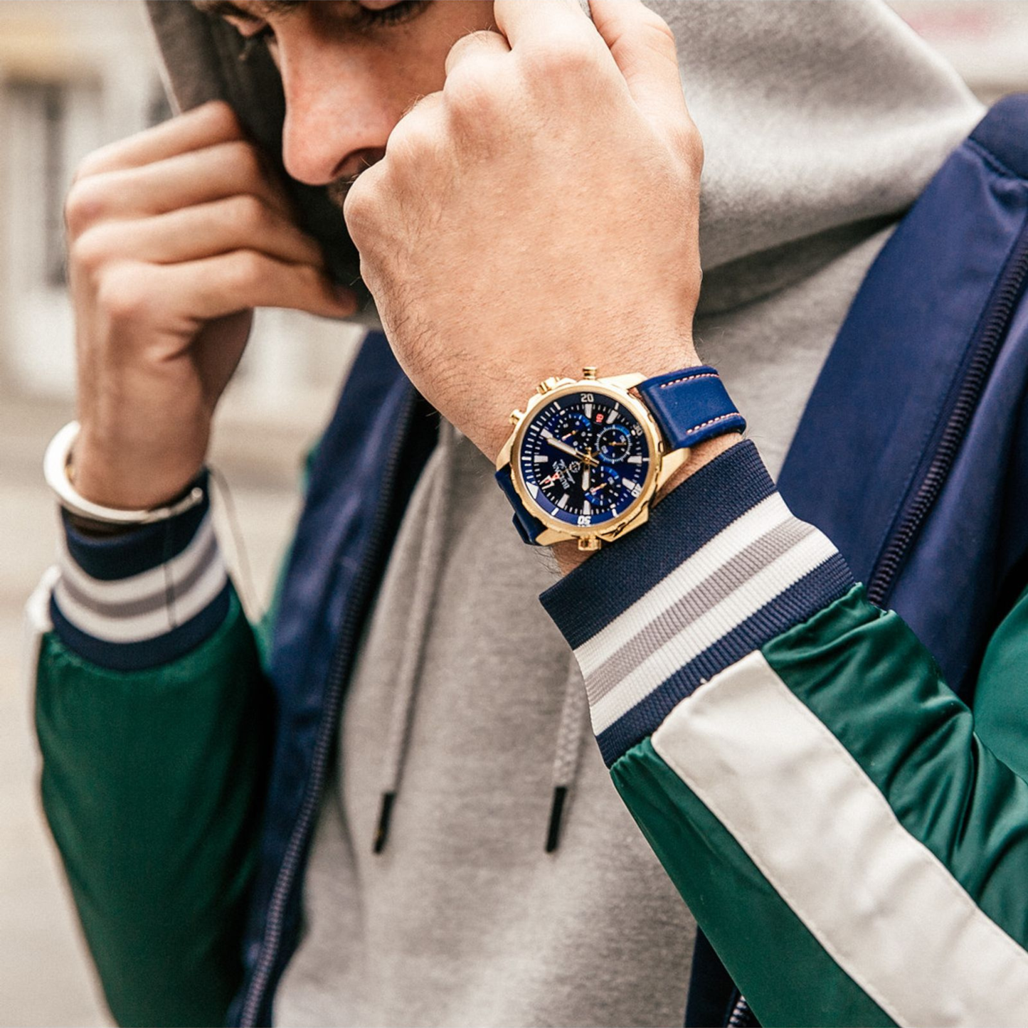 Bulova Marine Star Watch, Stainless Steel, Blue Dial, 43 mm