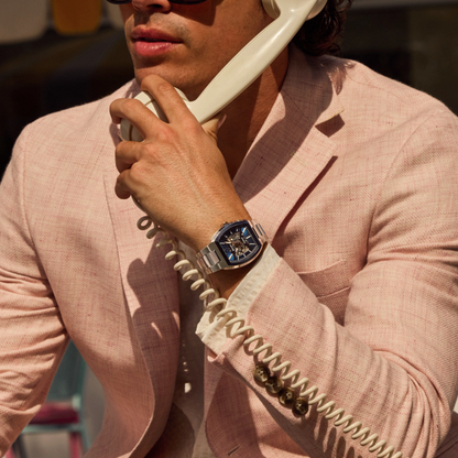 Bulova Maquina Skeleton Stainless Steel Blue Dial Automatic Watch 40 mm