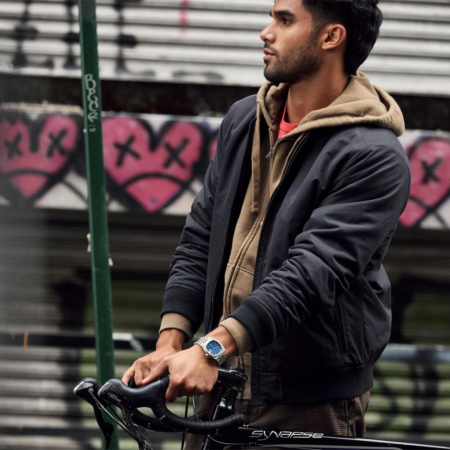 Bulova Super Seville Silver Stainless Steel Blue Dial Watch 37.5mm